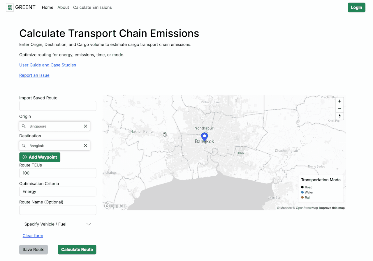 Singapore -> Bangkok Optimized for time